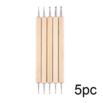 Divvirzienu koka nagu mākslas punktveida pildspalva Sakārtot Dizaina rīki Gleznošana Zīmēšanas otas Manikīra grāmatas par aksesuāru