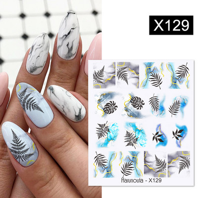 Harunouta franču puķu vīnogulāju ūdens uzlīmes Pavasaris vasara Leoparda alfabēts Lapas Piekariņi Slīdņi Nagu mākslas uzlīmes Dekorācijas Padoms