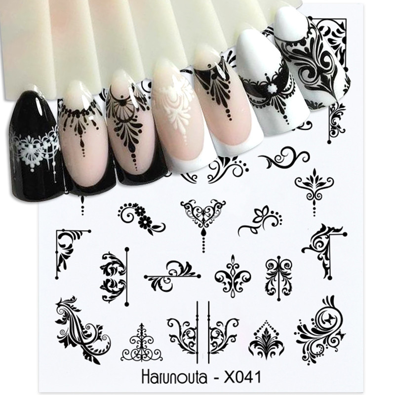 Harunouta franču puķu vīnogulāju ūdens uzlīmes Pavasaris vasara Leoparda alfabēts Lapas Piekariņi Slīdņi Nagu mākslas uzlīmes Dekorācijas Padoms