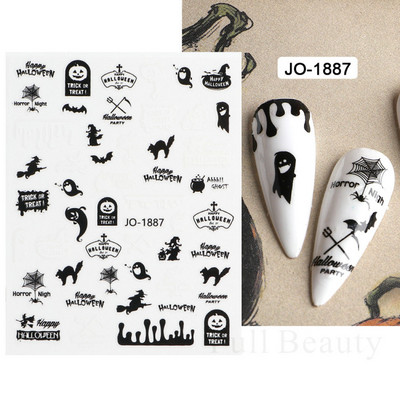 Baltas, melnas mežģīnes ziedu nagu 3D uzlīmes Lapu zieds tauriņš vienkārši slīdņi Eleganti kāzu nagu dizaina manikīra dekori CHF873