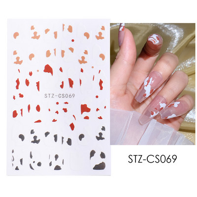 Baltas, melnas mežģīnes ziedu nagu 3D uzlīmes Lapu zieds tauriņš vienkārši slīdņi Eleganti kāzu nagu dizaina manikīra dekori CHF873