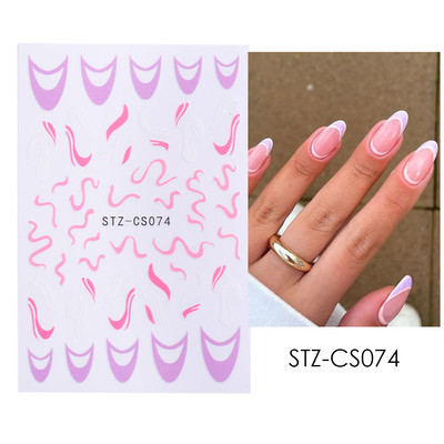 Baltas, melnas mežģīnes ziedu nagu 3D uzlīmes Lapu zieds tauriņš vienkārši slīdņi Eleganti kāzu nagu dizaina manikīra dekori CHF873