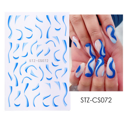 Baltas, melnas mežģīnes ziedu nagu 3D uzlīmes Lapu zieds tauriņš vienkārši slīdņi Eleganti kāzu nagu dizaina manikīra dekori CHF873