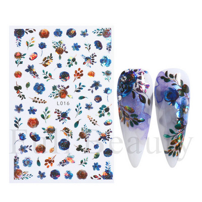 Baltas, melnas mežģīnes ziedu nagu 3D uzlīmes Lapu zieds tauriņš vienkārši slīdņi Eleganti kāzu nagu dizaina manikīra dekori CHF873