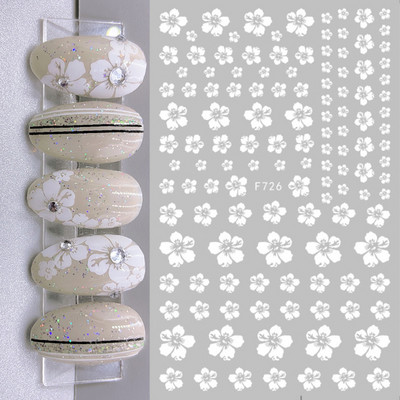 Fehér fekete levél körömmatricák nyári kis virágos 3D körömdíszítések öntapadó csúszó manikűr tetováló eszköz LASTZ-CS121