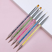 5 kom/set Šljokice Powder Dril Olovka UV Gel Liner Polish Kist Dvostruki krajevi Dotting Crtanje Slika Crystal Nail Art Dotting Tools