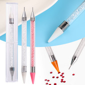 1 buc Cristal Dublu Head Point Drill Pen Gem Strass Picker Ceară Creion 2 moduri de utilizare Sticking Picking Dotting Bijuterii Instrumente
