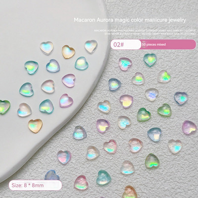 50gab Aurora Star Shape nagu piekariņi dimanti jaukta izmēra sveķu mīlestība rotaslietas DIY nagu mākslas aksesuāri 3DCrystal manikīrs izrotāt