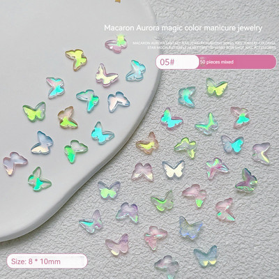 50gab Aurora Star Shape nagu piekariņi dimanti jaukta izmēra sveķu mīlestība rotaslietas DIY nagu mākslas aksesuāri 3DCrystal manikīrs izrotāt