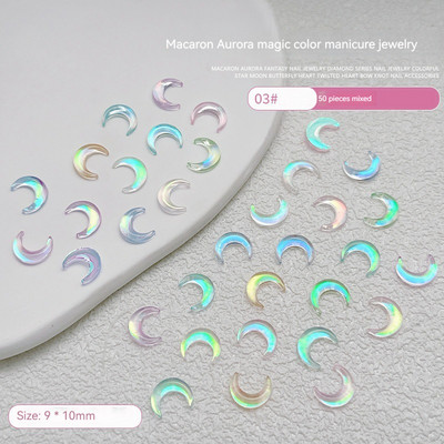 50gab Aurora Star Shape nagu piekariņi dimanti jaukta izmēra sveķu mīlestība rotaslietas DIY nagu mākslas aksesuāri 3DCrystal manikīrs izrotāt