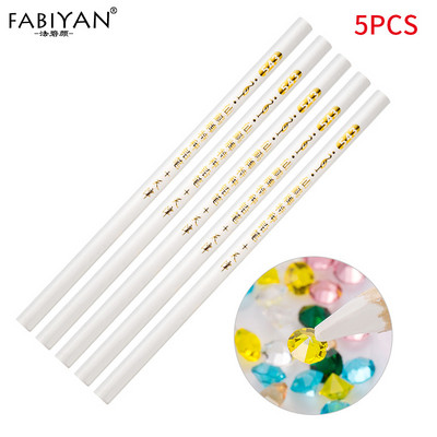 3gab Nail Art vaska zīmulis Punktveida pildspalva Koka Pick Up Rhinestone Crystal Diamond Bead Gems Tips Gēla UV pulēšana Akrila instrumenti Manikīrs