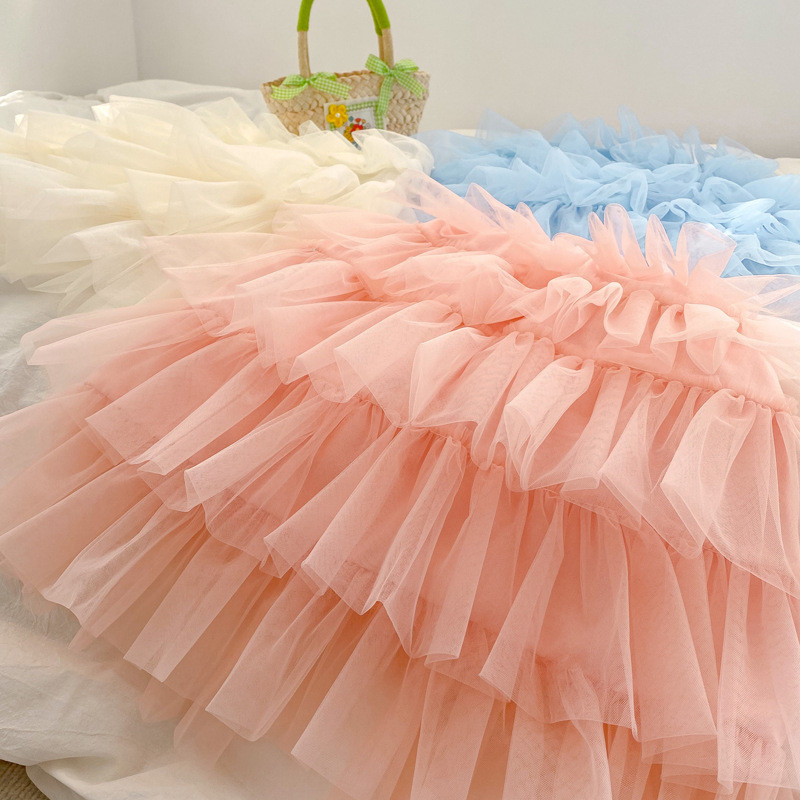 Kislány fodros szoknyaruha gyerekeknek Születésnapi parti Tüll szoknyák Gyermekek Karácsonyi Halloween jelmezek Torta szoknya