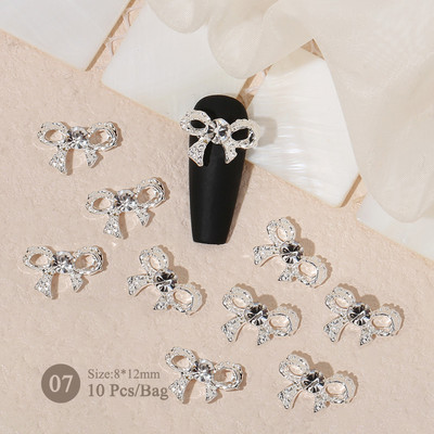 10 bucăți inimă stras pentru unghii 3D decorare Aurora Gems Planeta Fluturi Charms pentru Nail Art Accesorii din aliaj Bijuterii Manichiură