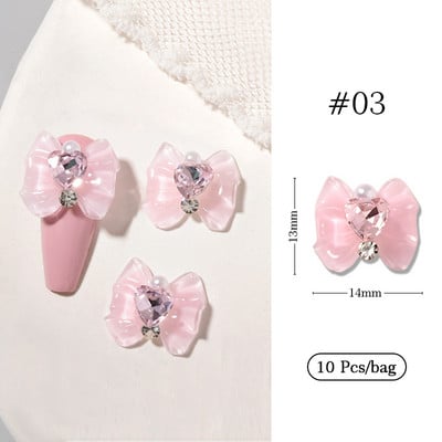 10 bucăți inimă stras pentru unghii 3D decorare Aurora Gems Planeta Fluturi Charms pentru Nail Art Accesorii din aliaj Bijuterii Manichiură
