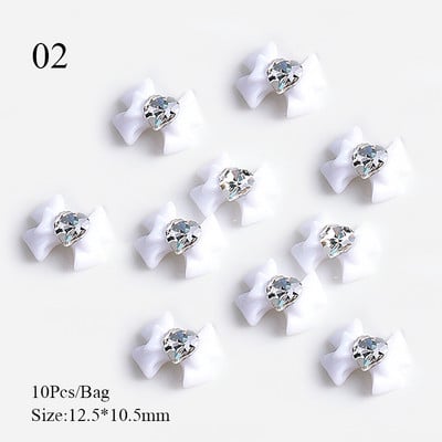 10 bucăți inimă stras pentru unghii 3D decorare Aurora Gems Planeta Fluturi Charms pentru Nail Art Accesorii din aliaj Bijuterii Manichiură