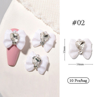 10 bucăți inimă stras pentru unghii 3D decorare Aurora Gems Planeta Fluturi Charms pentru Nail Art Accesorii din aliaj Bijuterii Manichiură