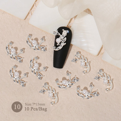 10 bucăți inimă stras pentru unghii 3D decorare Aurora Gems Planeta Fluturi Charms pentru Nail Art Accesorii din aliaj Bijuterii Manichiură