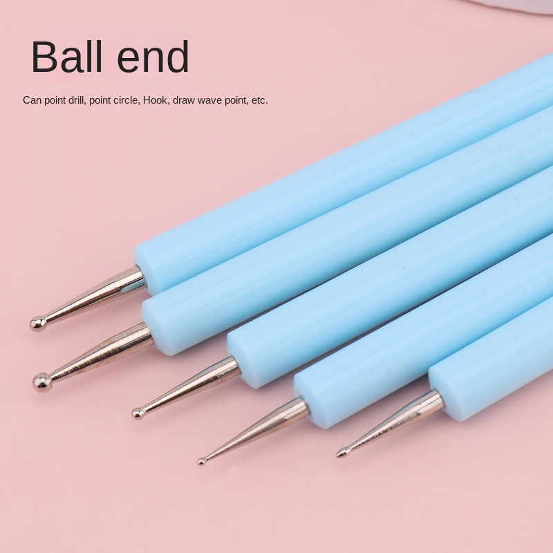 5PCS Alat za kiparstvo od silikonske gline za modeliranje točkama Nail Art Alat za glinu za keramiku DIY alati za rezbarenje Kist za nokte