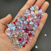 50Gb Kawaii Glitter Heart Resin Nagu piekariņi 3D jaukti izmēri Love Nail Art Dekorācijas Daļas Manikīra piederumi Kawaii aksesuāri