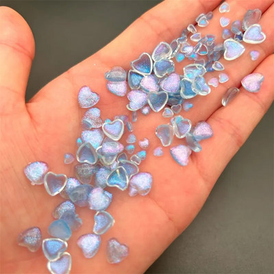 50Gb Kawaii Glitter Heart Resin Nagu piekariņi 3D jaukti izmēri Love Nail Art Dekorācijas Daļas Manikīra piederumi Kawaii aksesuāri