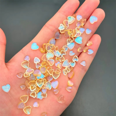 50Gb Kawaii Glitter Heart Resin Nagu piekariņi 3D jaukti izmēri Love Nail Art Dekorācijas Daļas Manikīra piederumi Kawaii aksesuāri