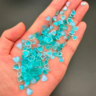 50Gb Kawaii Glitter Heart Resin Nagu piekariņi 3D jaukti izmēri Love Nail Art Dekorācijas Daļas Manikīra piederumi Kawaii aksesuāri