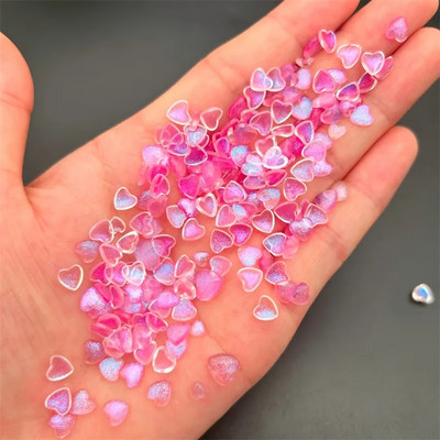 50Gb Kawaii Glitter Heart Resin Nagu piekariņi 3D jaukti izmēri Love Nail Art Dekorācijas Daļas Manikīra piederumi Kawaii aksesuāri
