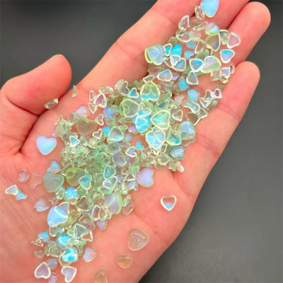 50Gb Kawaii Glitter Heart Resin Nagu piekariņi 3D jaukti izmēri Love Nail Art Dekorācijas Daļas Manikīra piederumi Kawaii aksesuāri