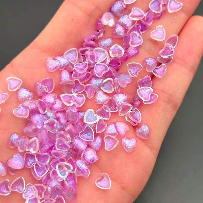 50Gb Kawaii Glitter Heart Resin Nagu piekariņi 3D jaukti izmēri Love Nail Art Dekorācijas Daļas Manikīra piederumi Kawaii aksesuāri