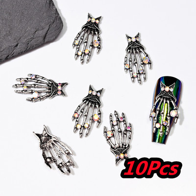 20/10kom punk metalni križni 3D privjesci za nokte Halloweed drevni ukrasi za nokte od legure zlata/srebra 4/6 mm križni pribor za manikuru