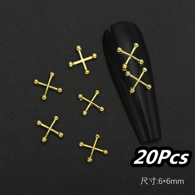 20/10kom punk metalni križni 3D privjesci za nokte Halloweed drevni ukrasi za nokte od legure zlata/srebra 4/6 mm križni pribor za manikuru