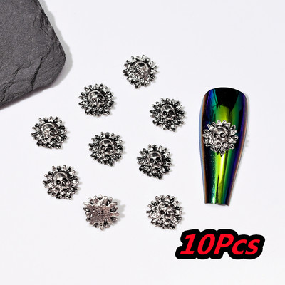 20/10kom punk metalni križni 3D privjesci za nokte Halloweed drevni ukrasi za nokte od legure zlata/srebra 4/6 mm križni pribor za manikuru