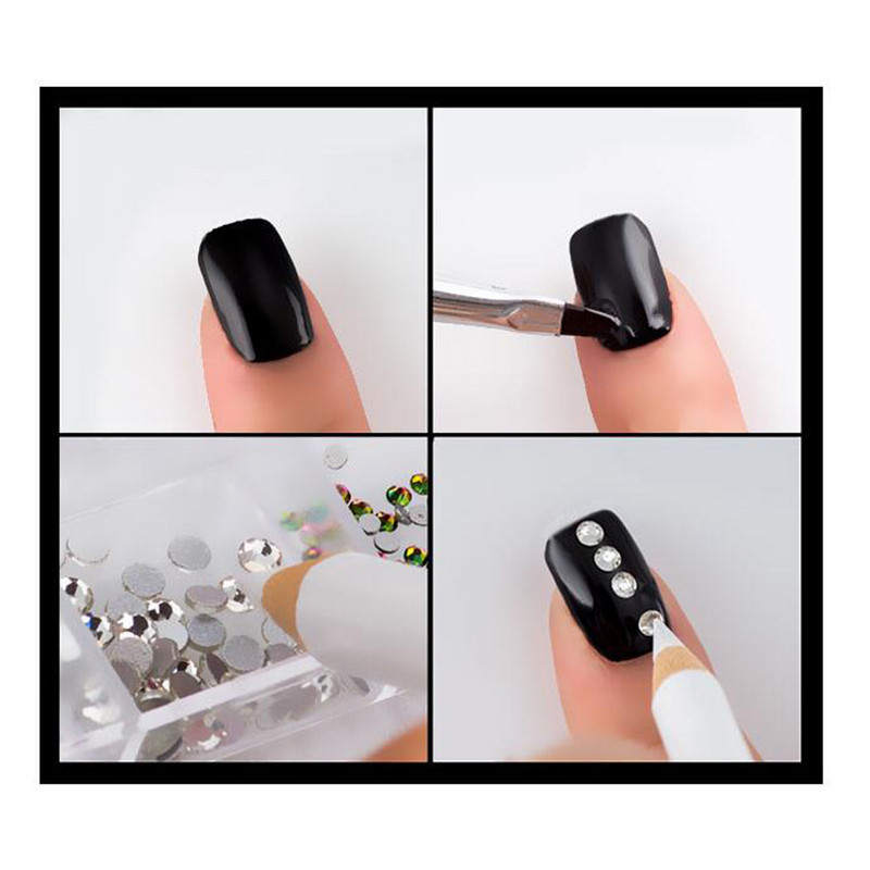 10 gab Rhinestone Picker dotting zīmulis balts vaska zīmulis koka pildspalvu savācējs Rhinestones dārgakmeņi Picking Dotting instruments manikīra piederumi