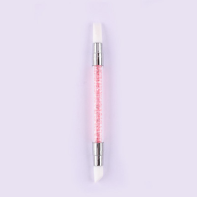 1 kom. Silikonska olovka za rezbarenje s dvostrukom glavom Četkice za crtanje noktiju Alat s kristalnom drškom od dijamanata za alate za DIY gel manikuru