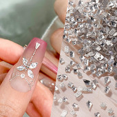 BORN PRETTY 50GAB/Somiņa jaukta izmēra sveķu nagu mākslas piekariņi 3D nagu Rhinestones Glitter Bowknot nagu rotaslietas apdares aksesuāri