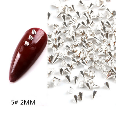 TSZS 1/2/3mm tapas Metāla kniedes Zelts Sudrabs Melns Mākslas piekariņi Tiny Stick konuss Nagu daļas Plankumi Amatniecība DIY Dekorācijas