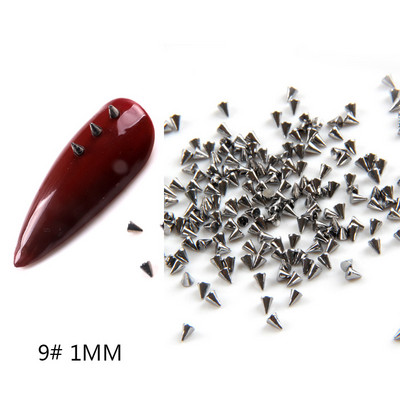 TSZS 1/2/3mm tapas Metāla kniedes Zelts Sudrabs Melns Mākslas piekariņi Tiny Stick konuss Nagu daļas Plankumi Amatniecība DIY Dekorācijas