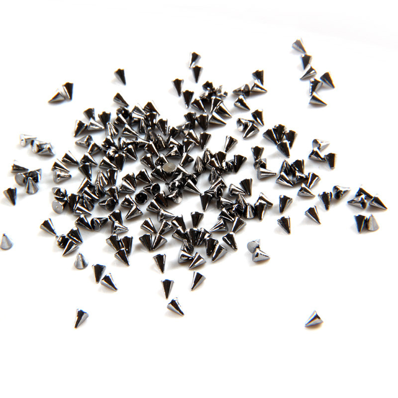 TSZS 1/2/3mm tapas Metāla kniedes Zelts Sudrabs Melns Mākslas piekariņi Tiny Stick konuss Nagu daļas Plankumi Amatniecība DIY Dekorācijas