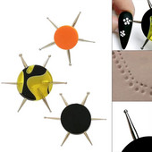 6 Galvas Nail Art Dotting Tools Disc Drill Point Nagu instrumenti Punktu krāsošanas rīki Nail Point Drill Pildspalva DIY Art Drill Pen Nagu instrumenti