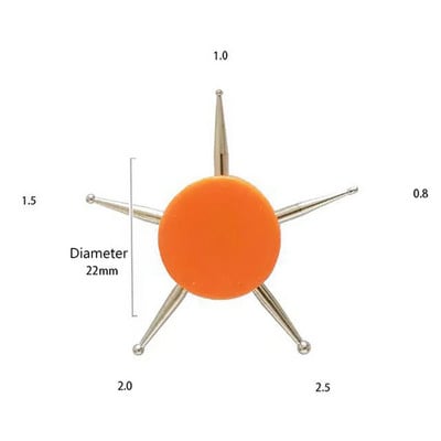 6 Galvas Nail Art Dotting Tools Disc Drill Point Nagu instrumenti Punktu krāsošanas rīki Nail Point Drill Pildspalva DIY Art Drill Pen Nagu instrumenti