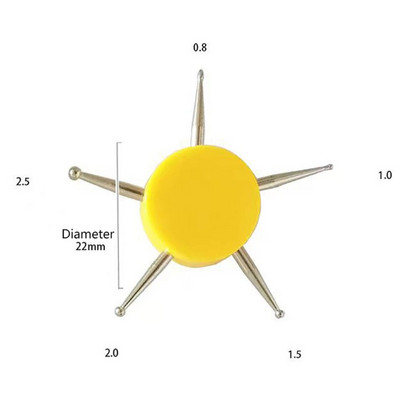 6 Galvas Nail Art Dotting Tools Disc Drill Point Nagu instrumenti Punktu krāsošanas rīki Nail Point Drill Pildspalva DIY Art Drill Pen Nagu instrumenti