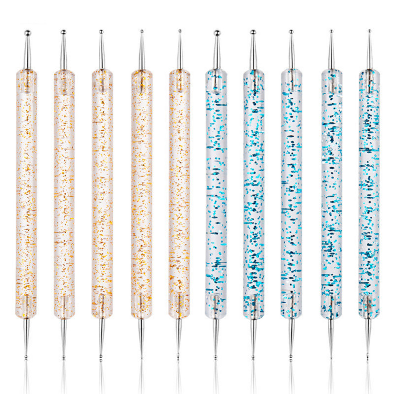 5pcs/set Nail Art Dotting Pen Crystal Beads Drška Dual-ended Crtanje Slikanje Rhinestones Više veličina Bušilica Alati za Manikuru
