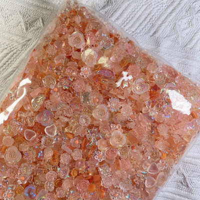 50 komada mješovitih dizajna privjesaka za nokte Sjajne Aurora mašne u obliku cvjetnih kamenčića za nokte 3D smolasti cvijet Nail Art Decorations Dijelovi