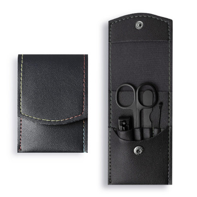 6 kom/torbi Prijenosni luksuzni setovi za manikuru Svijetlo crni set škarica za nokte Zelena turpija za nokte Škare za obrve Alati za osobnu njegu