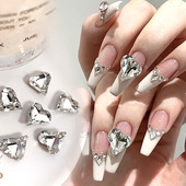 1 Vrećica Žele prozirni dijamant za nokte posebnog oblika Art Šarm Srce Okruglo stakleno drago kamenje 3D pribor za ukrašavanje noktiju