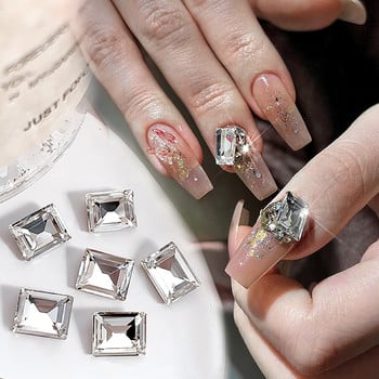 1 чанта Jelly Transparent Специални оформени кристали за нокти Art Charm Heart Round Glass Gems Stones 3D Консумативи за декорация на нокти