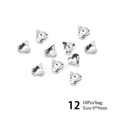 1 Vrećica Žele prozirni dijamant za nokte posebnog oblika Art Šarm Srce Okruglo stakleno drago kamenje 3D pribor za ukrašavanje noktiju