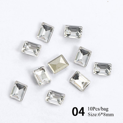 1 Vrećica Žele prozirni dijamant za nokte posebnog oblika Art Šarm Srce Okruglo stakleno drago kamenje 3D pribor za ukrašavanje noktiju