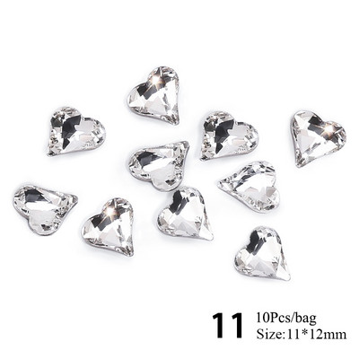 1 Vrećica Žele prozirni dijamant za nokte posebnog oblika Art Šarm Srce Okruglo stakleno drago kamenje 3D pribor za ukrašavanje noktiju