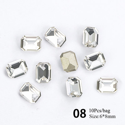 1 Vrećica Žele prozirni dijamant za nokte posebnog oblika Art Šarm Srce Okruglo stakleno drago kamenje 3D pribor za ukrašavanje noktiju